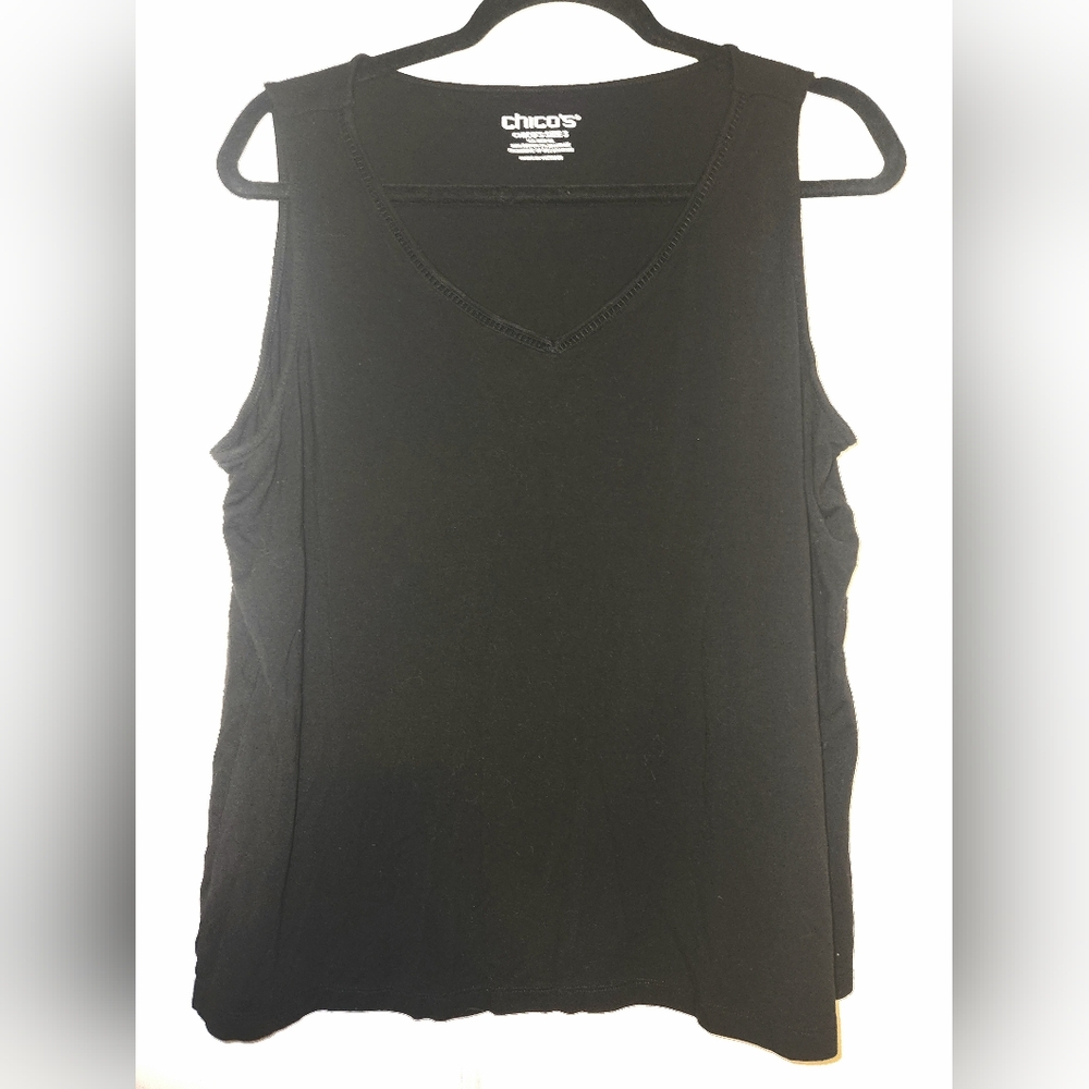 Chico's Black V-Neck Tank Top